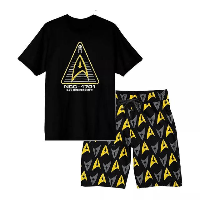 Mens Star Trek Enterprise Pajama Top & Pajama Bottom Set Product Image