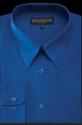 Basic Dress Shirt Regular Fit in Royal Blue Product Image