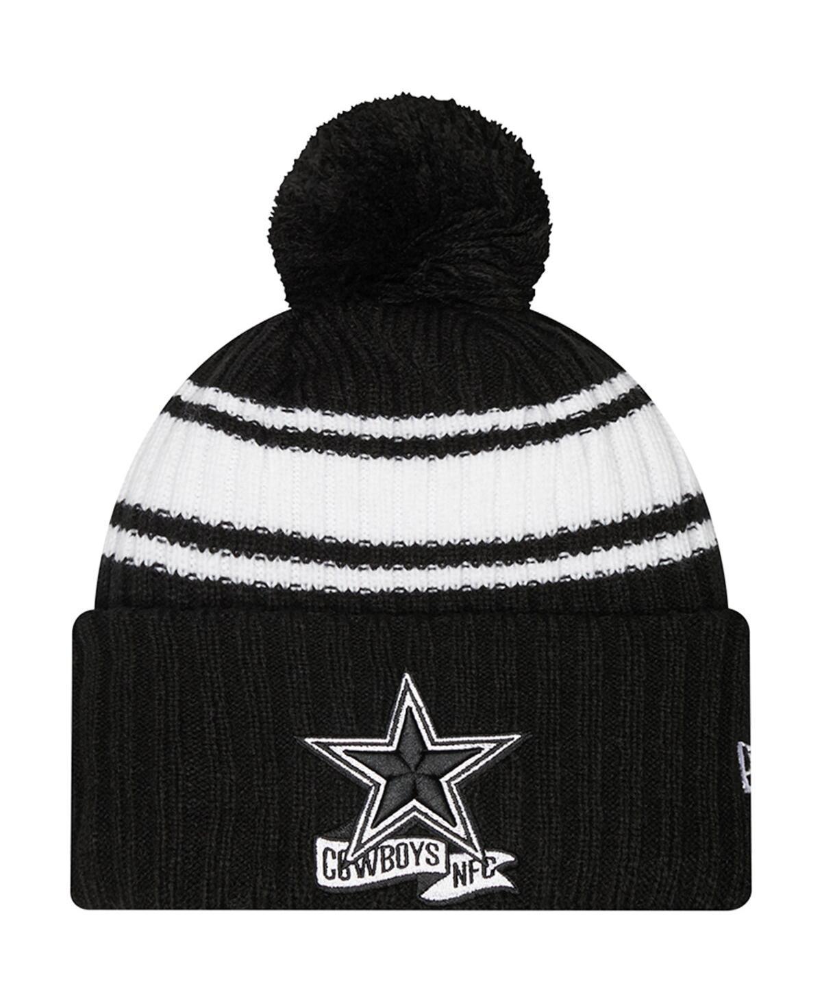 Mens New Era Black Dallas Cowboys 2022 Sideline Cuffed Pom Knit Hat - Black Product Image