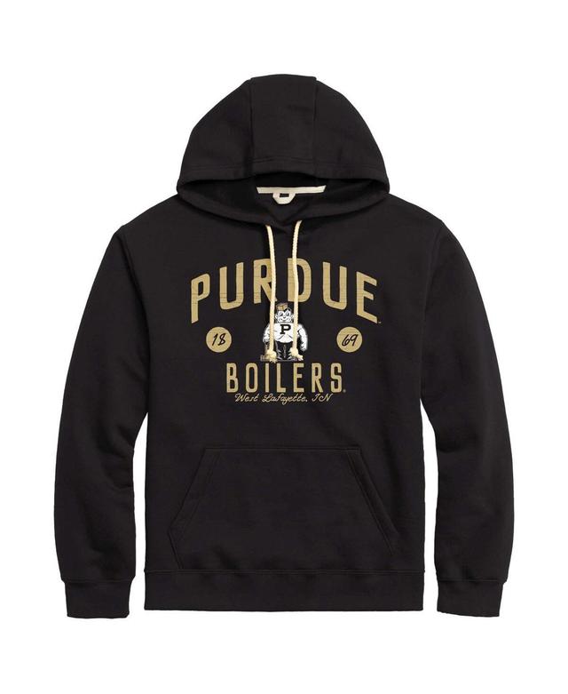 Mens League Collegiate Wear Black Distressed Purdue Boilermakers Bendy Arch Essential Pullover Hoodie Product Image