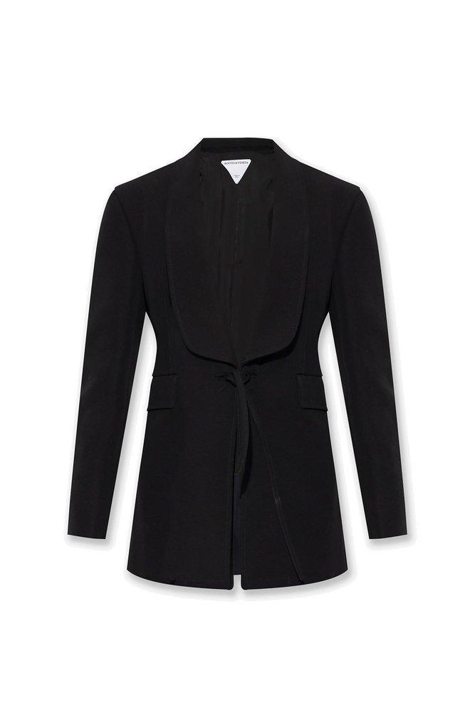 Shawl-collar Cotton Ottoman Jacket In Black Product Image