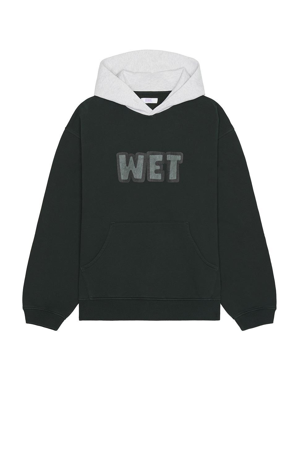 ERL Men Wet Black Hoodie Knit in Black Product Image