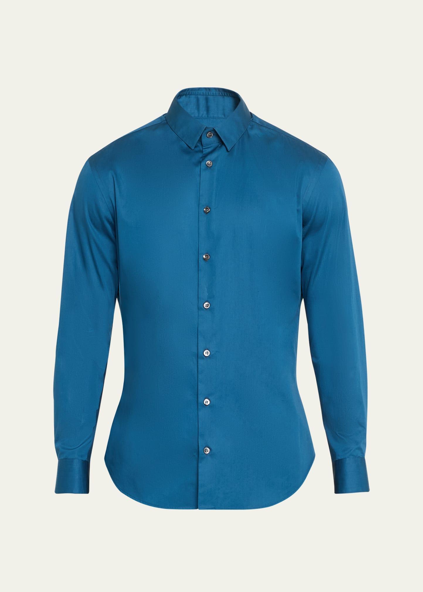 Mens Solid Cotton Sport Shirt Product Image