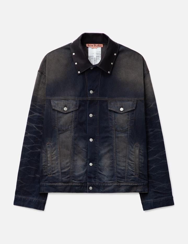 Mens Vaughn Trucker Obsidian Denim Jacket Product Image