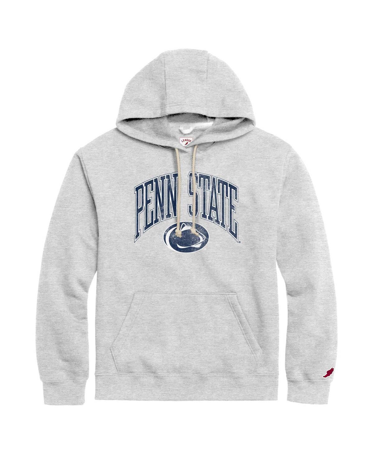 Mens League Collegiate Wear Heather Gray Distressed Penn State Nittany Lions Tall Arch Essential Pullover Hoodie Product Image