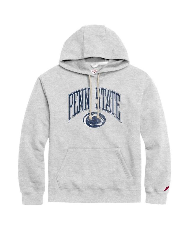 Mens League Collegiate Wear Heather Gray Distressed Penn State Nittany Lions Tall Arch Essential Pullover Hoodie Product Image