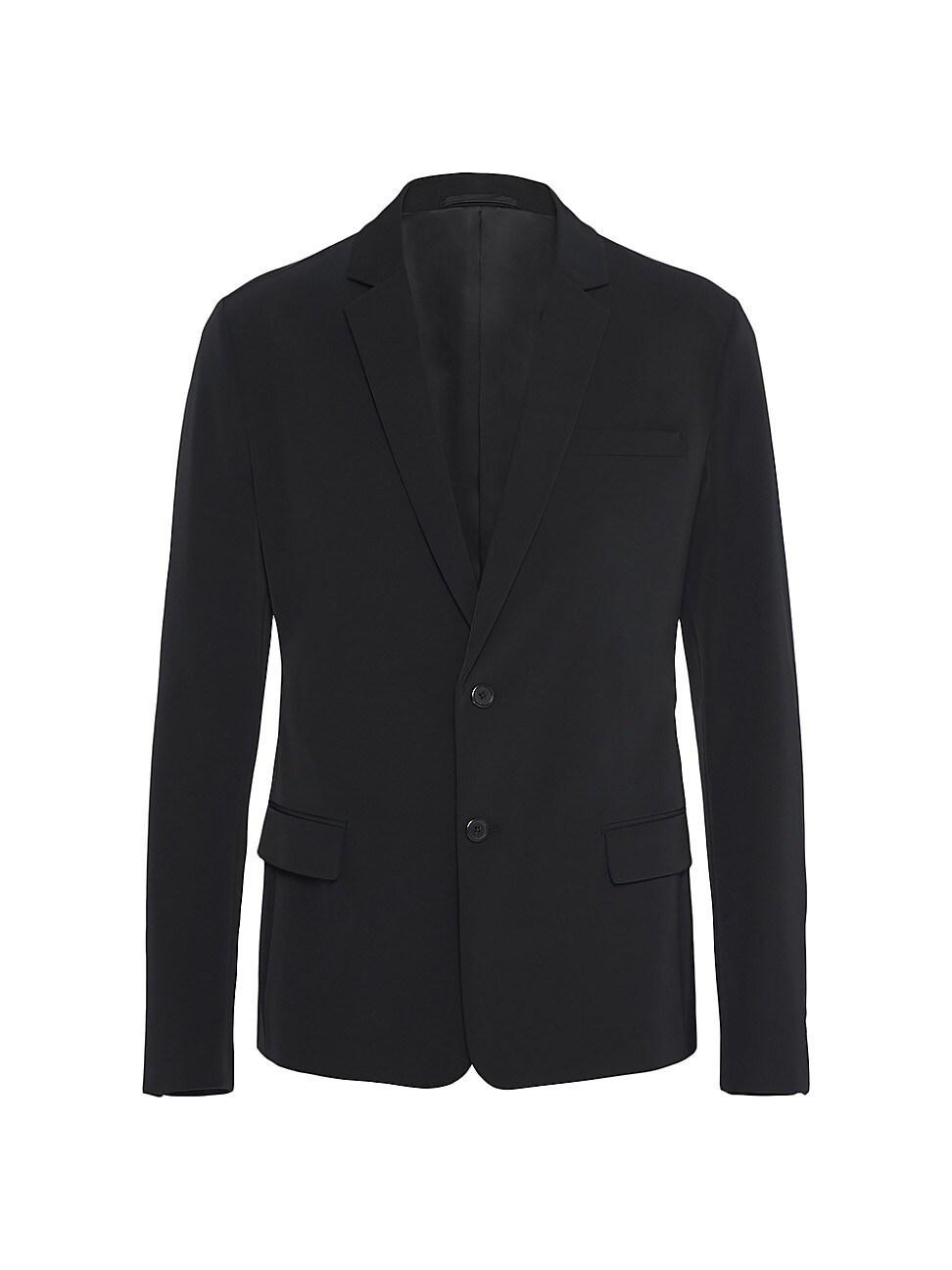 Mens Single-Breasted Technical Stretch Fabric Jacket Product Image