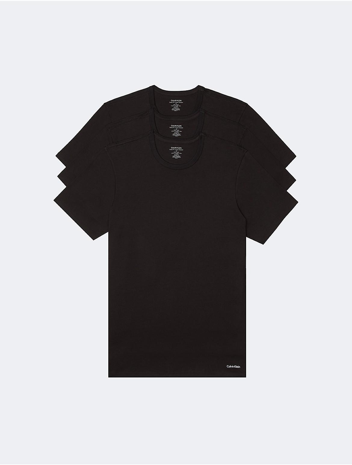 Calvin Klein Mens Cotton Slim Fit 3-Pack Crewneck T-Shirt - Black - S Product Image