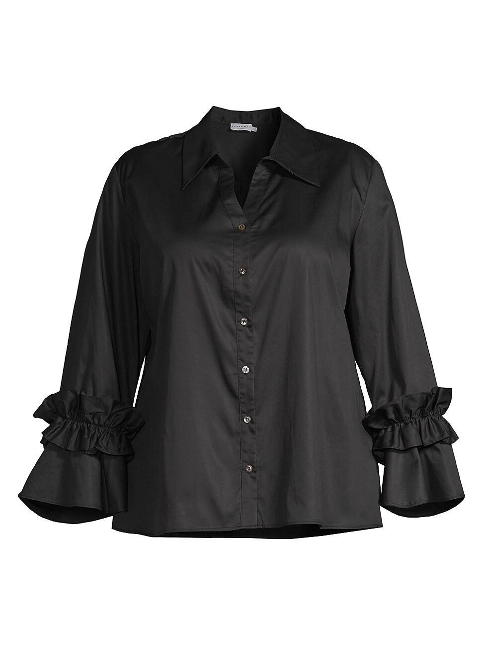 Womens Selina Ruffled-Sleeve Shirt Product Image