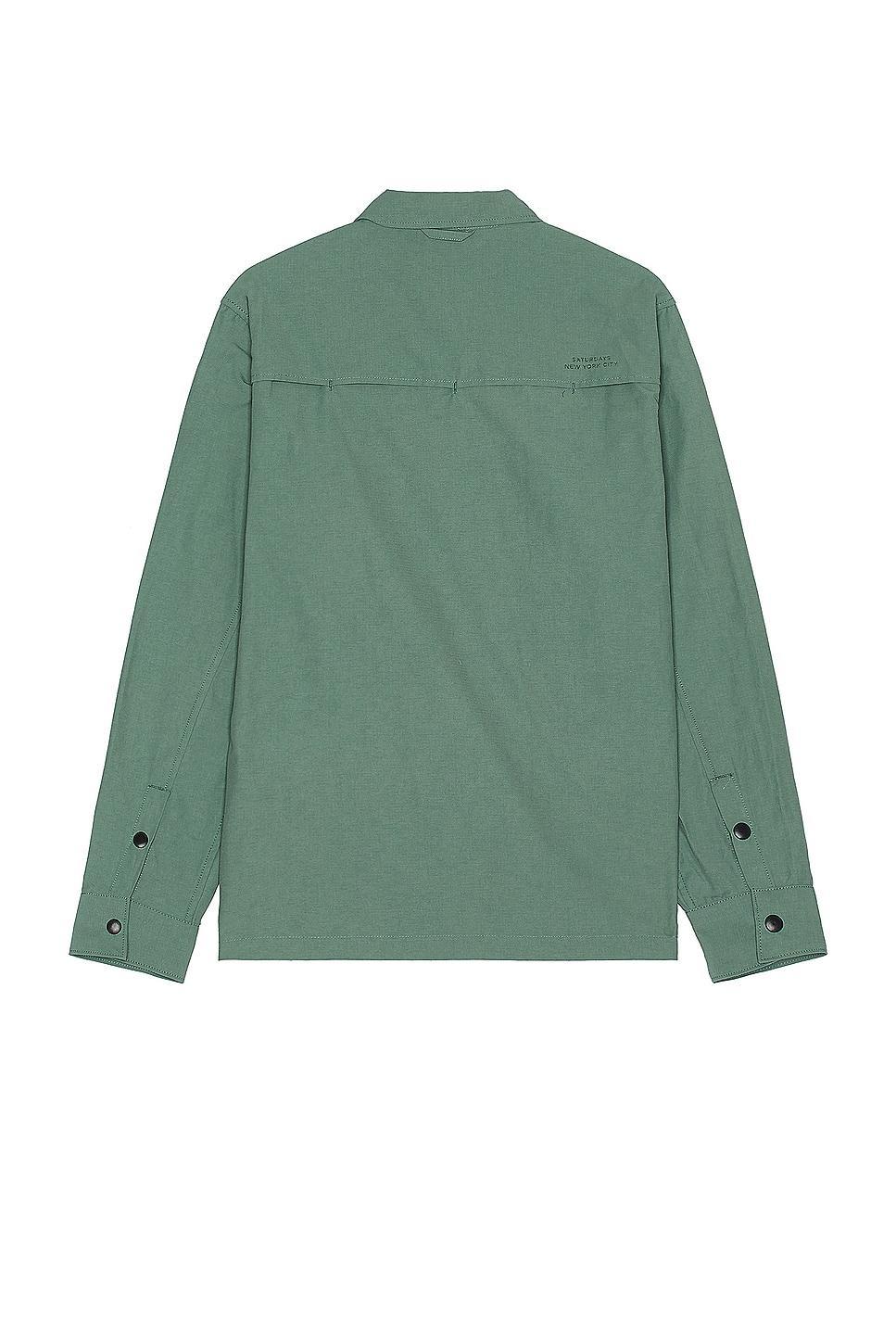 SATURDAYS NYC Ryan Utility Long Sleeve Shirt in Green Product Image