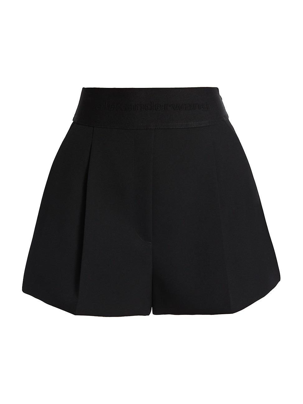 Womens Logo Banded Pleated Shorts Product Image