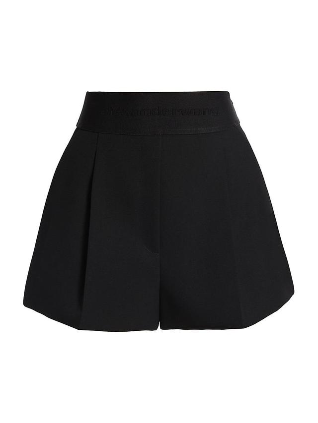 Womens Logo Banded Pleated Shorts Product Image