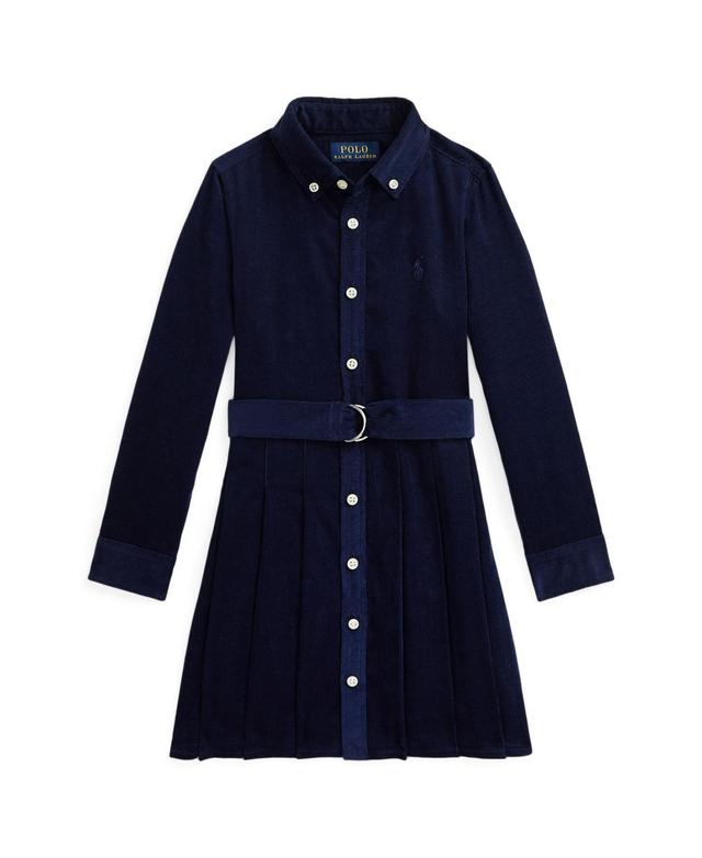 Polo Ralph Lauren Toddler And Little Girls Belted Pleated Corduroy Shirtdress Product Image