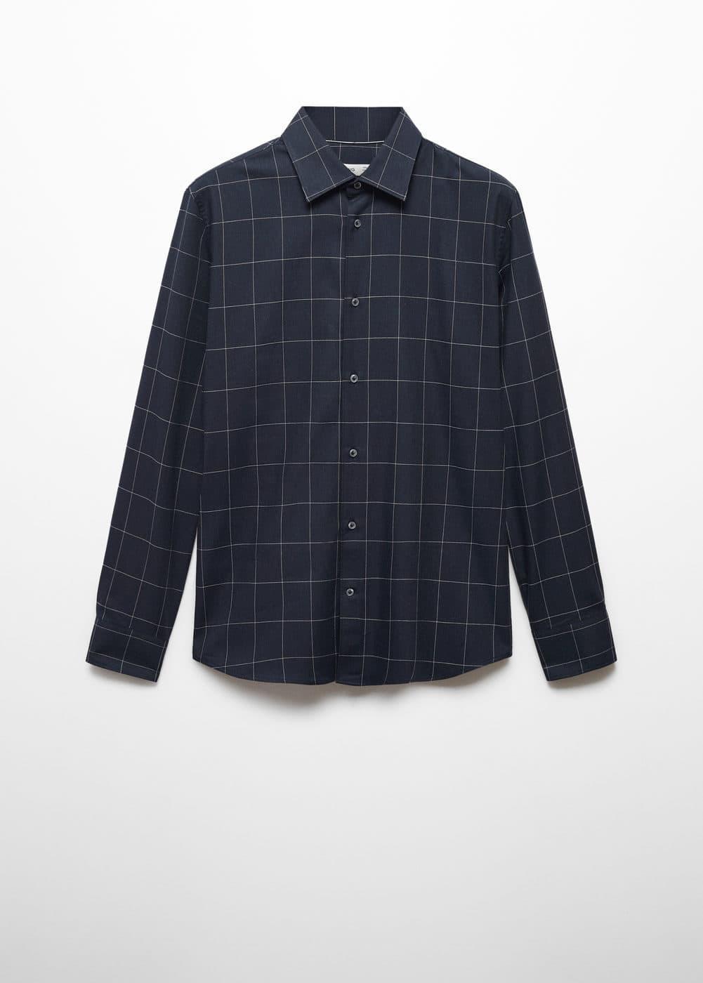 Mango Mens Check Flannel Cotton Shirt Product Image