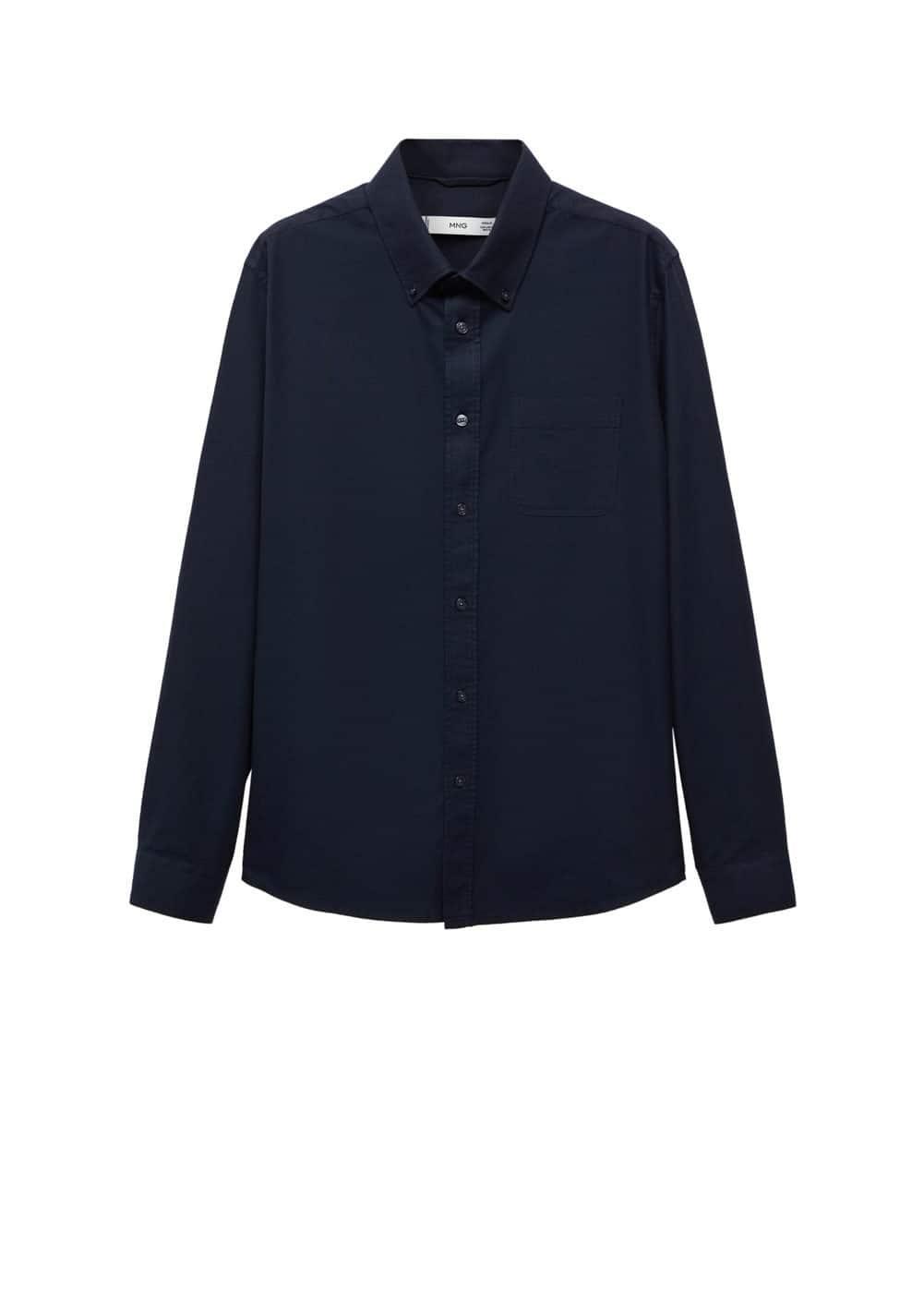 MANGO MAN - Regular fit Oxford cotton shirt navyMen Product Image