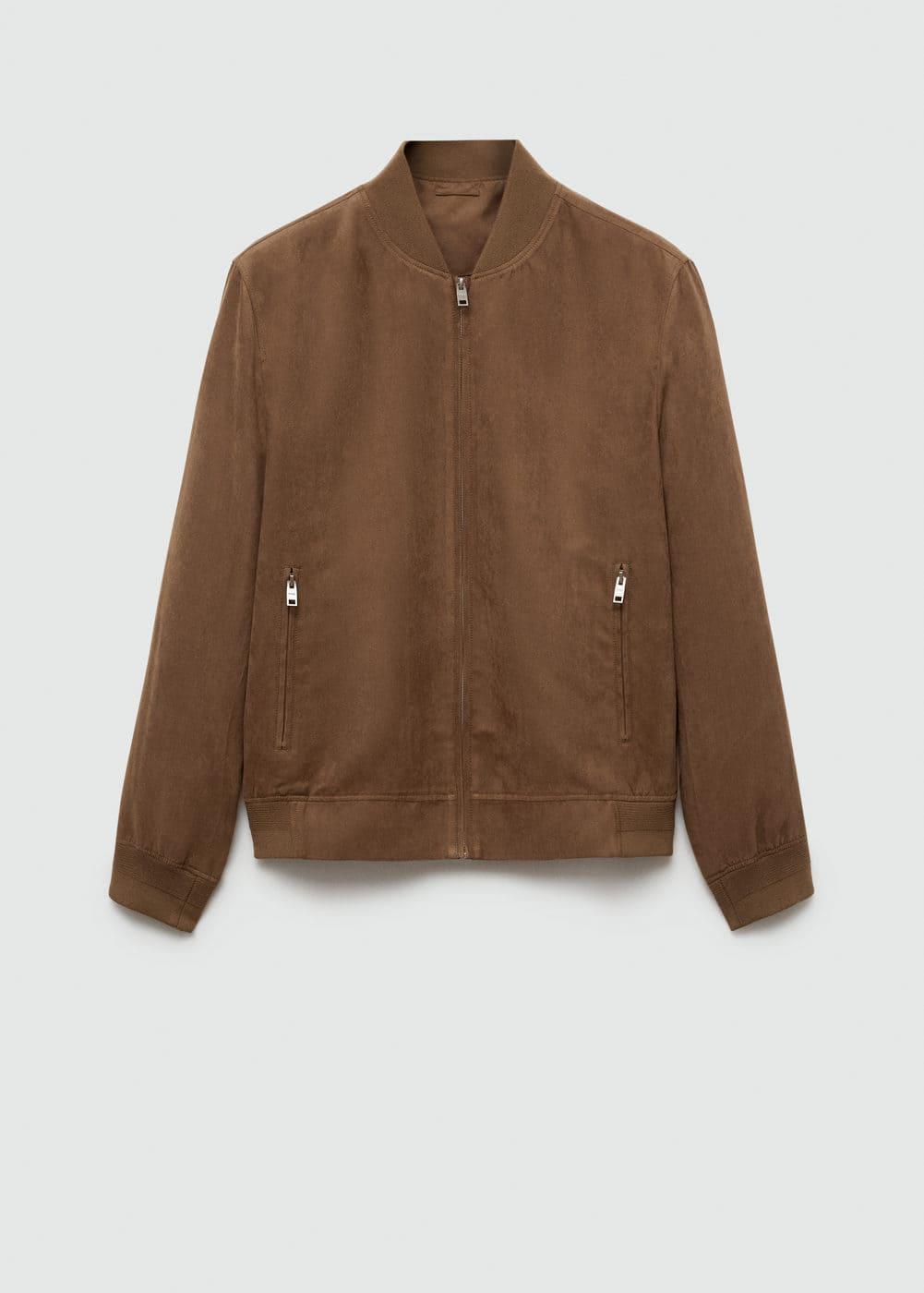 MANGO MAN - Suede-effect bomber jacket dark navyMen Product Image