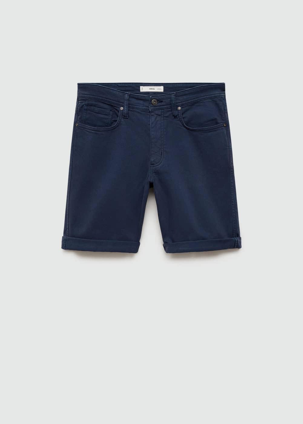 MANGO MAN - Slim-fit denim bermuda shorts indigo blueMen Product Image