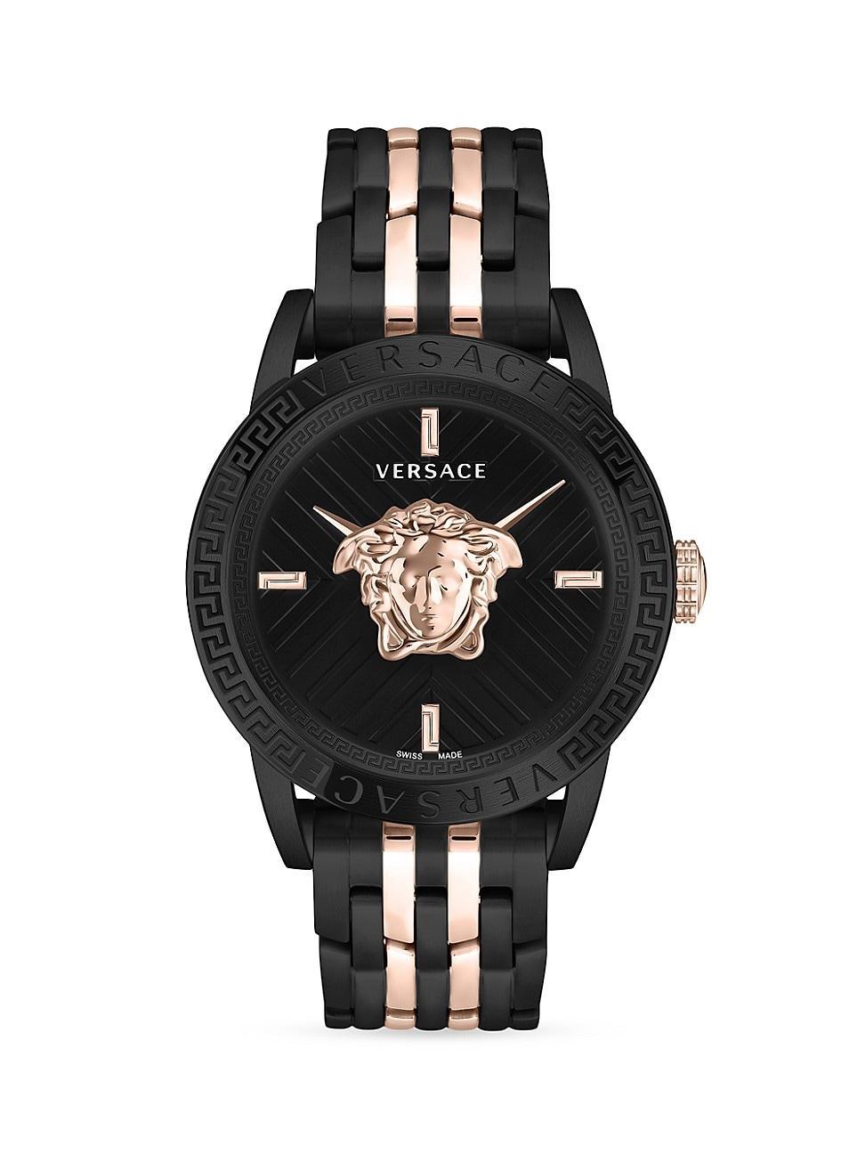 Versace Mens Swiss V-Code Two Tone Bracelet Watch 43mm Product Image