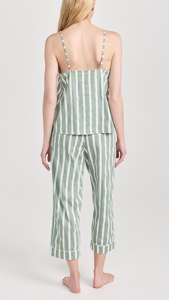 BedHead PJs North Shore Stripe Tank Woven Cotton Sateen Cropped PJ Set | Shopbop Product Image