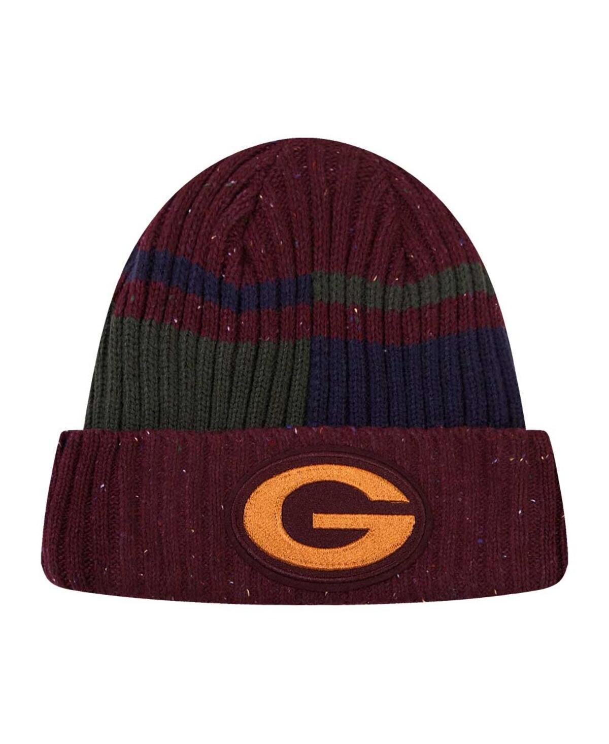 Mens Pro Standard Burgundy Green Bay Packers Speckled Cuffed Knit Hat Product Image