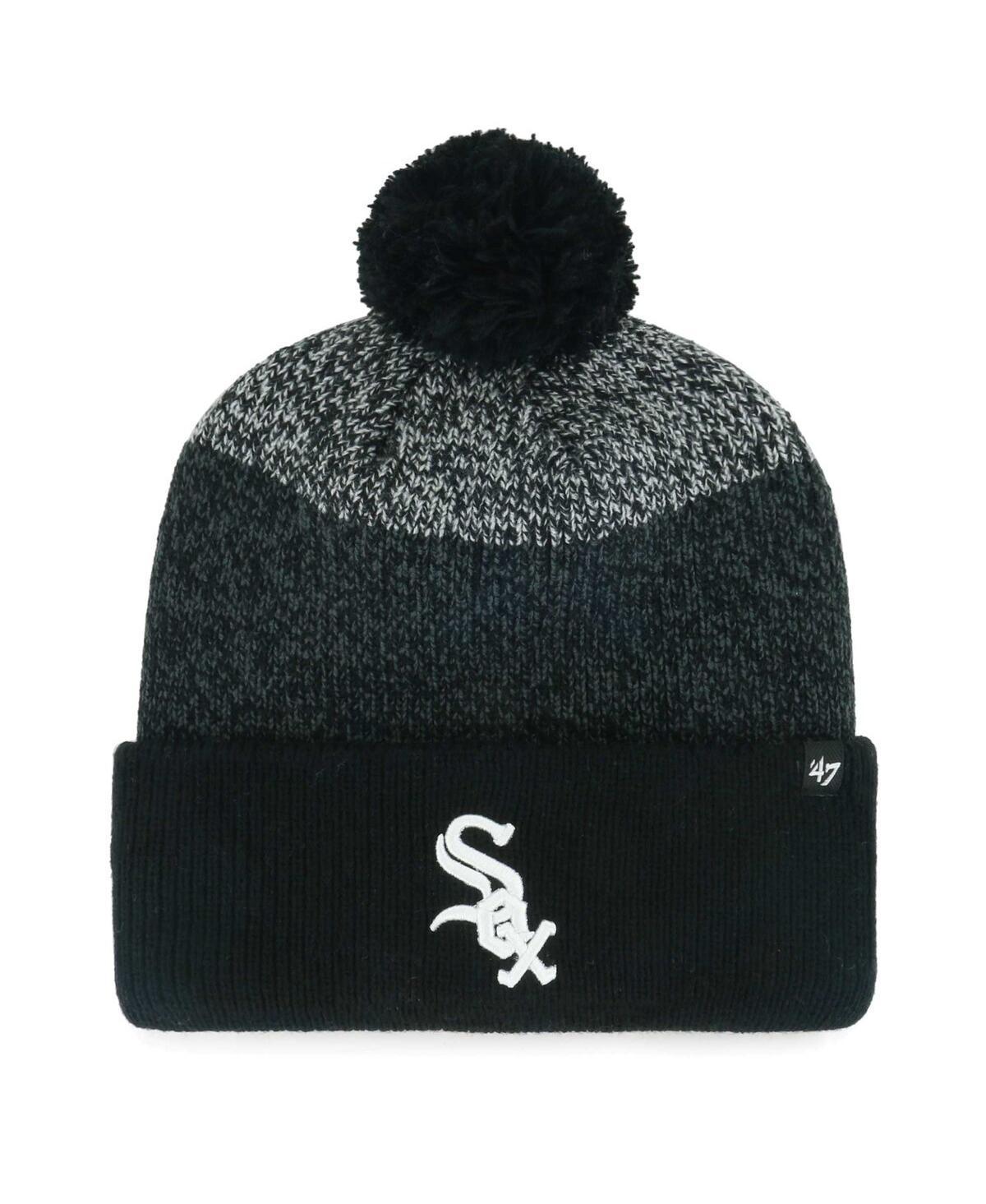 Mens 47 Black Chicago White Sox Darkfreeze Cuffed Knit Hat with Pom Product Image