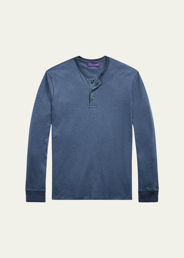 Mens Cotton Crewneck Henley Product Image