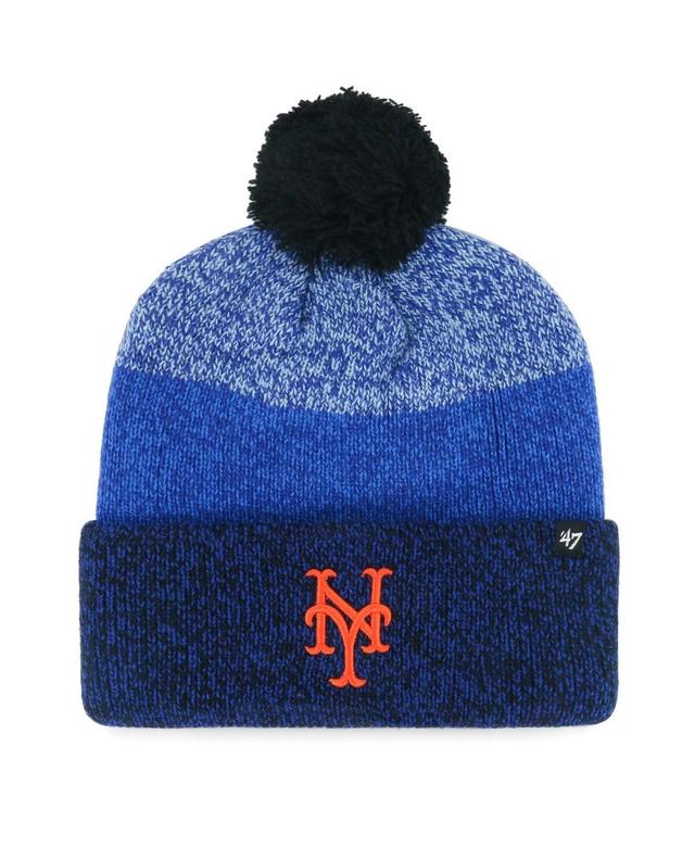 Mens 47 Brand Royal New York Mets Darkfreeze Cuffed Knit Hat with Pom Product Image