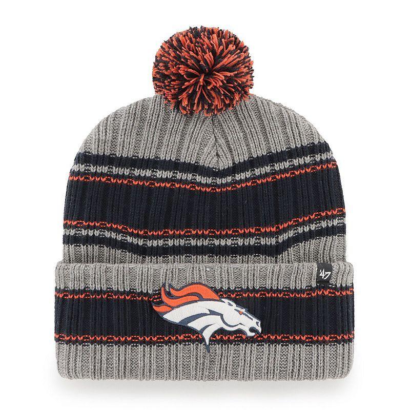 Mens 47 Graphite Denver Broncos Rexford Cuffed Knit Hat with Pom Product Image