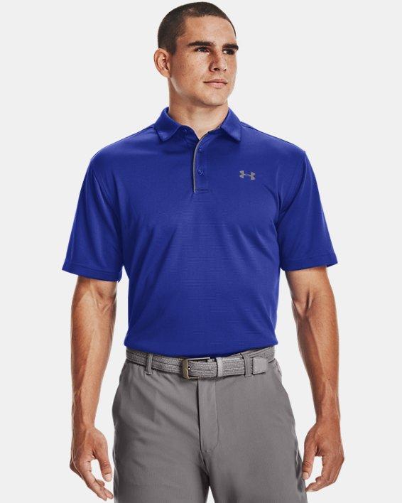 Mens Under Armour Tech Polo Grey Black Product Image