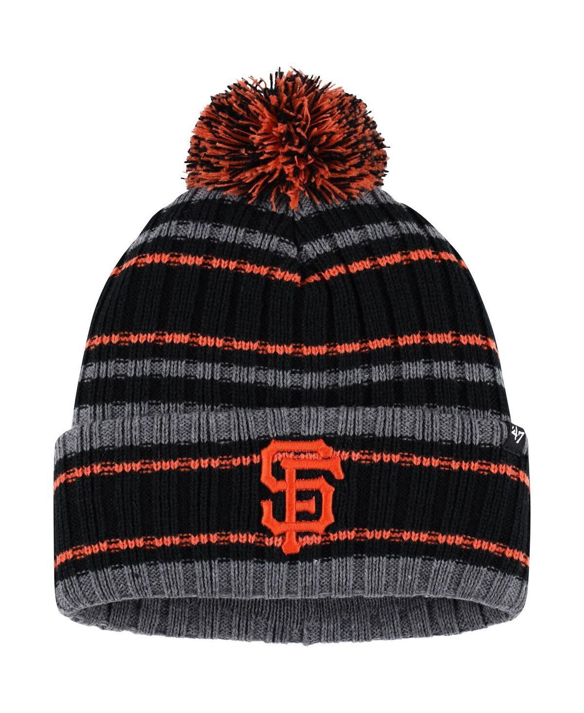 Mens 47 Gray/Black San Francisco Giants Rexford Cuffed Knit Hat with Pom Product Image