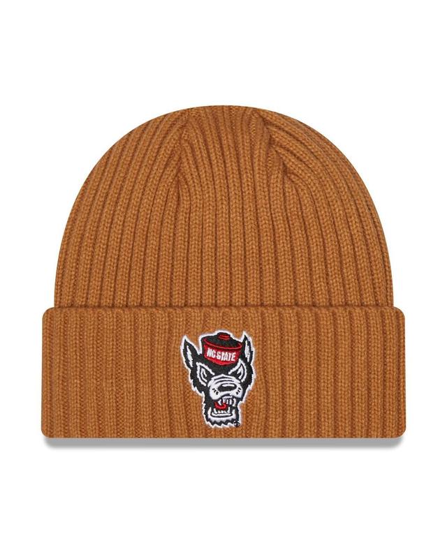 Mens New Era Light Brown Nc State Wolfpack Core Classic Cuffed Knit Hat Product Image