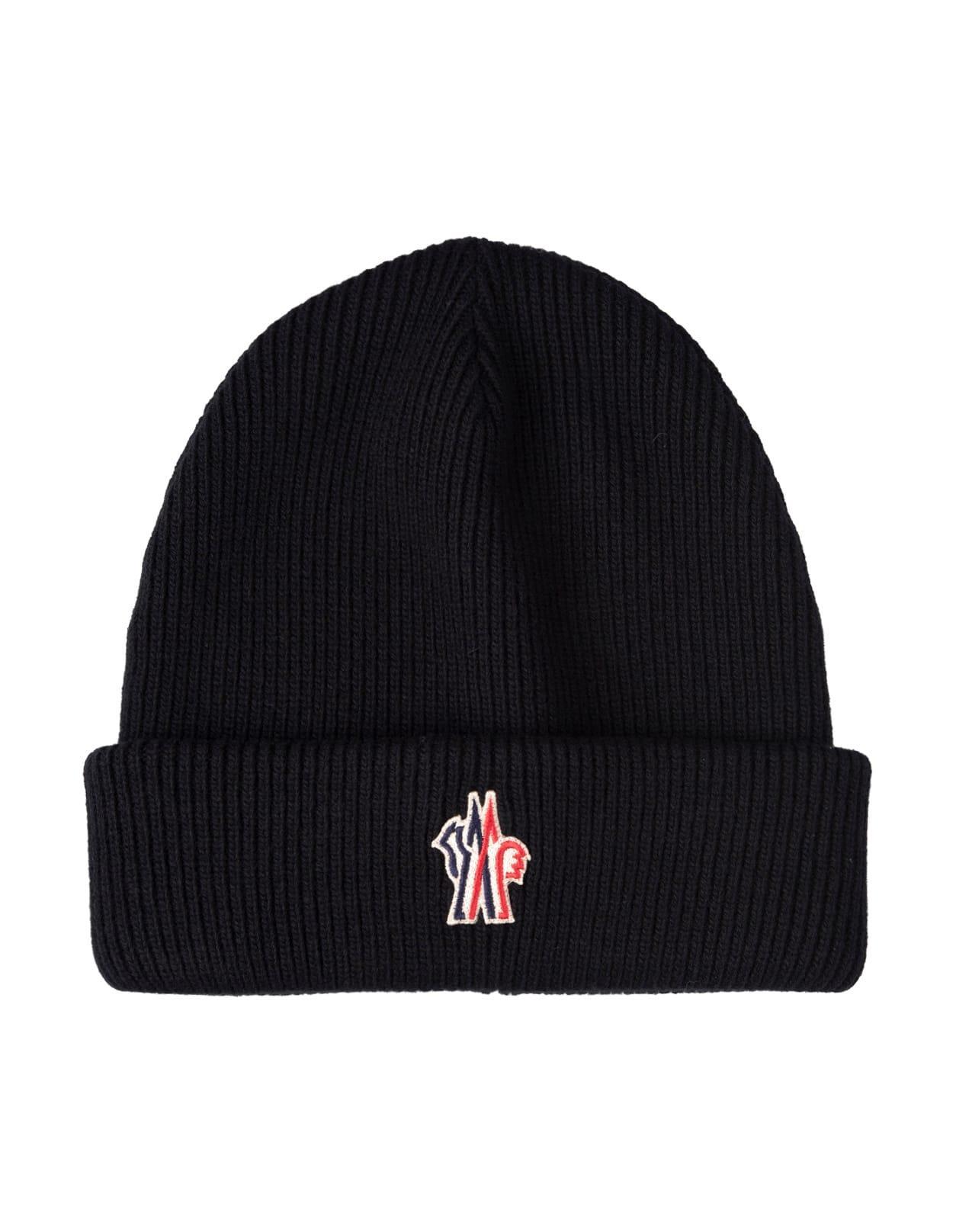 MONCLER Grenoble Man Black Wool Beanie Hat Product Image