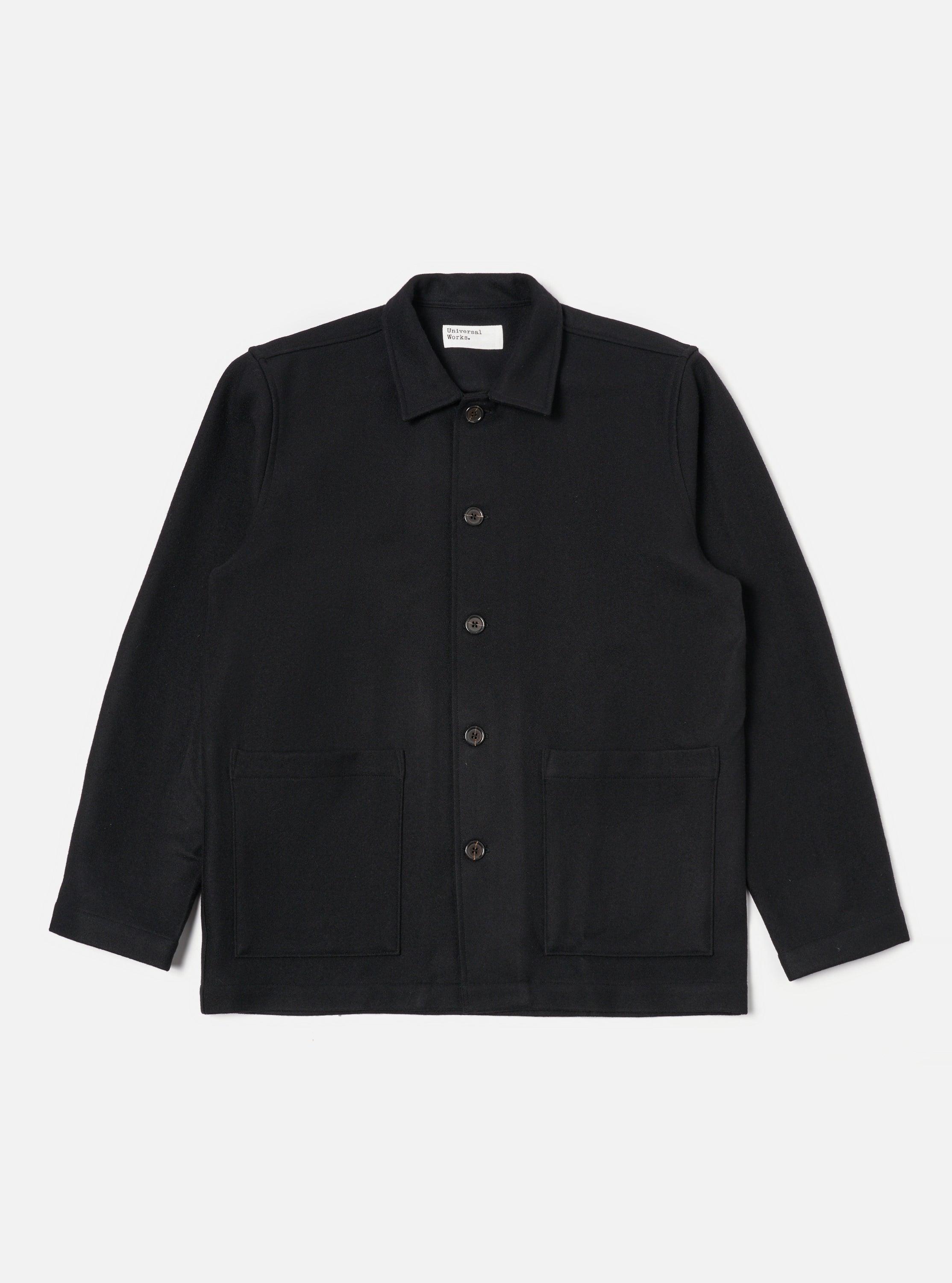 Universal Works Easy Jacket in Black Melton Product Image