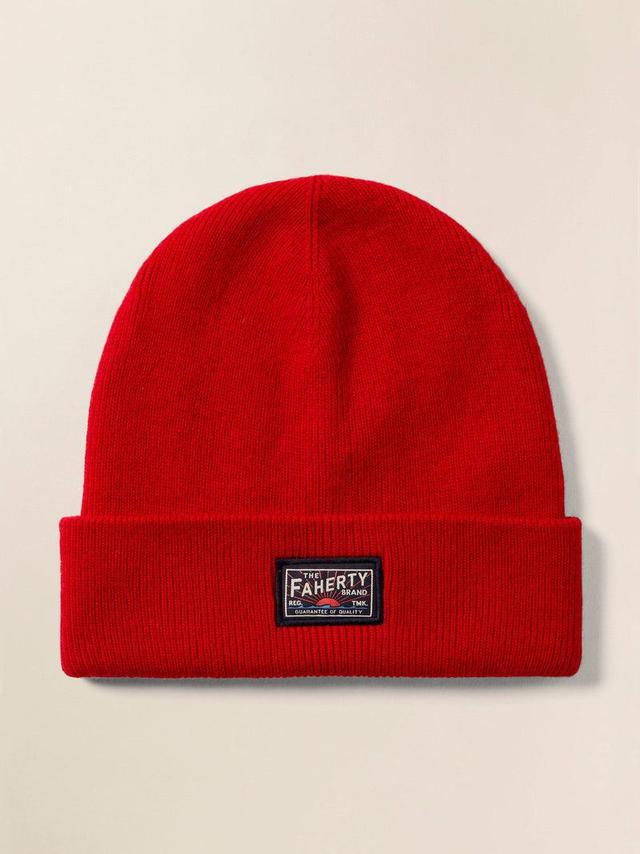 Faherty Logo Beanie - Red Product Image