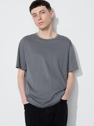 Mens Airism Cotton Crew Neck T-Shirt with Odor Control Gray XS UNIQLO US Product Image