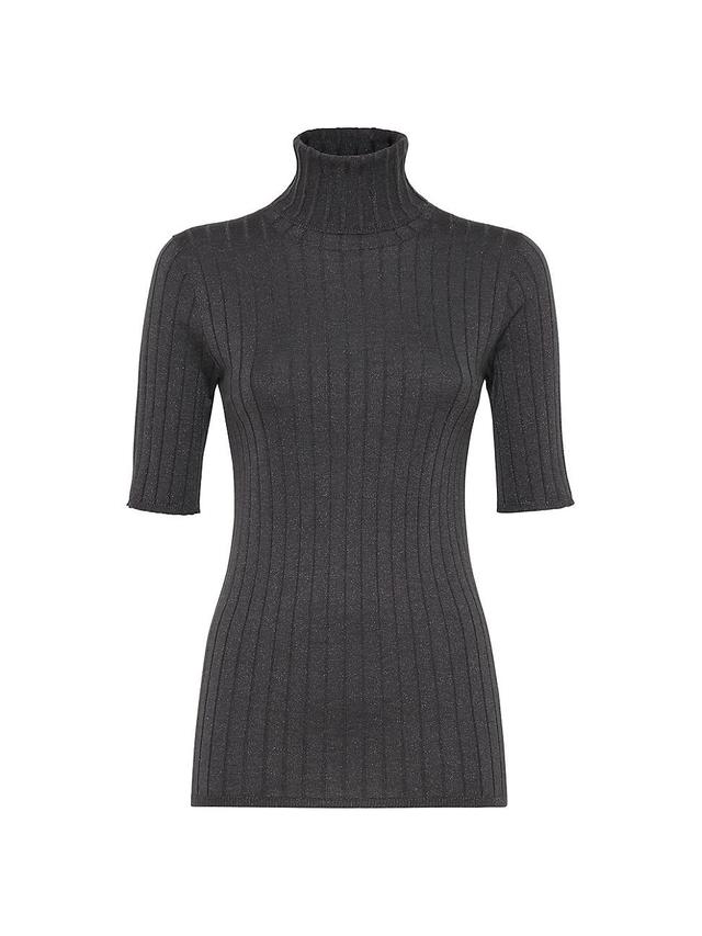 Womens Cashmere and Silk Turtleneck Sweater Product Image