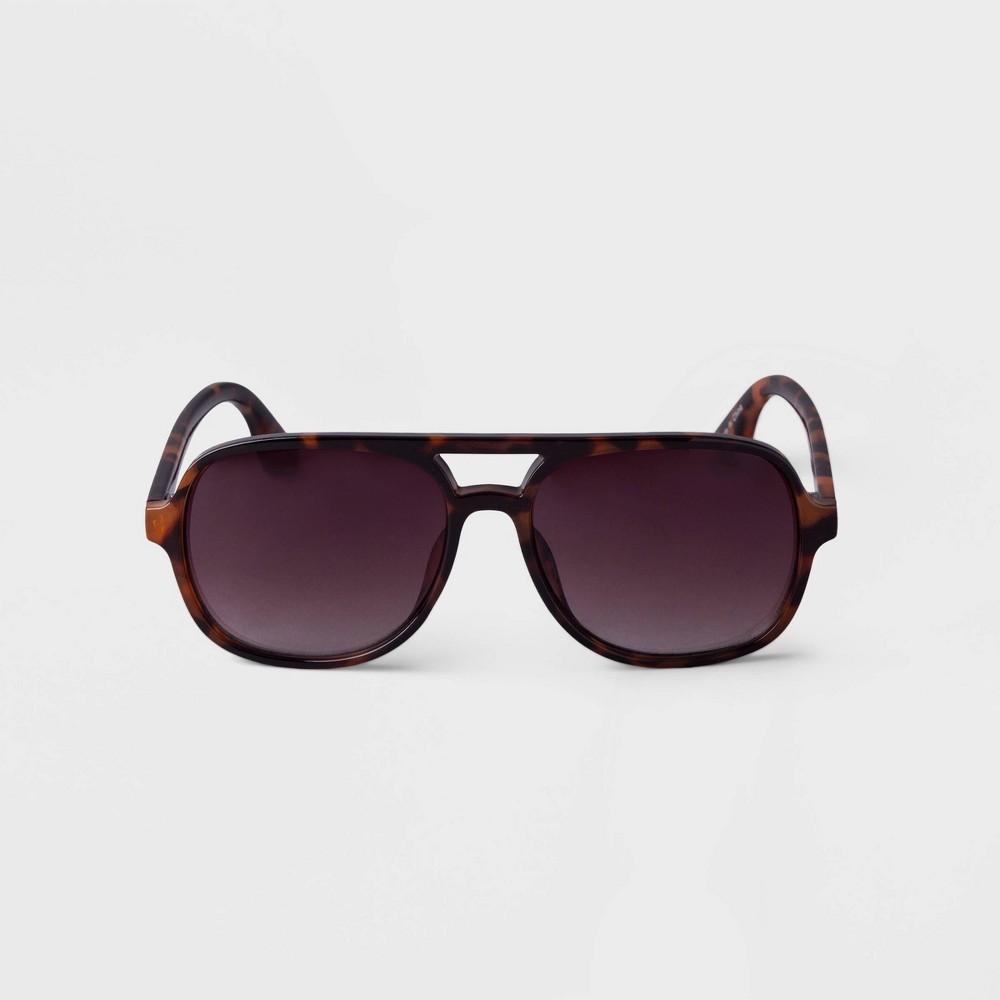 Mens Plastic Tortoise Shell Aviator Sunglasses - Goodfellow & Co Product Image