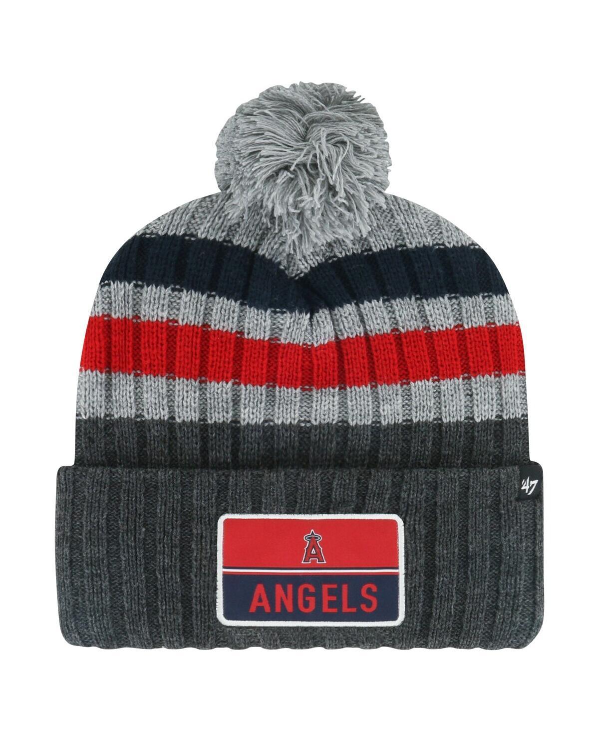 Mens 47 Gray Los Angeles Angels Stack Cuffed Knit Hat with Pom Product Image