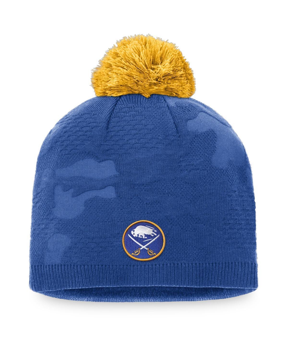 Womens Fanatics Branded Royal/Gold Buffalo Sabres Authentic Pro Team Locker Room Beanie with Pom Product Image