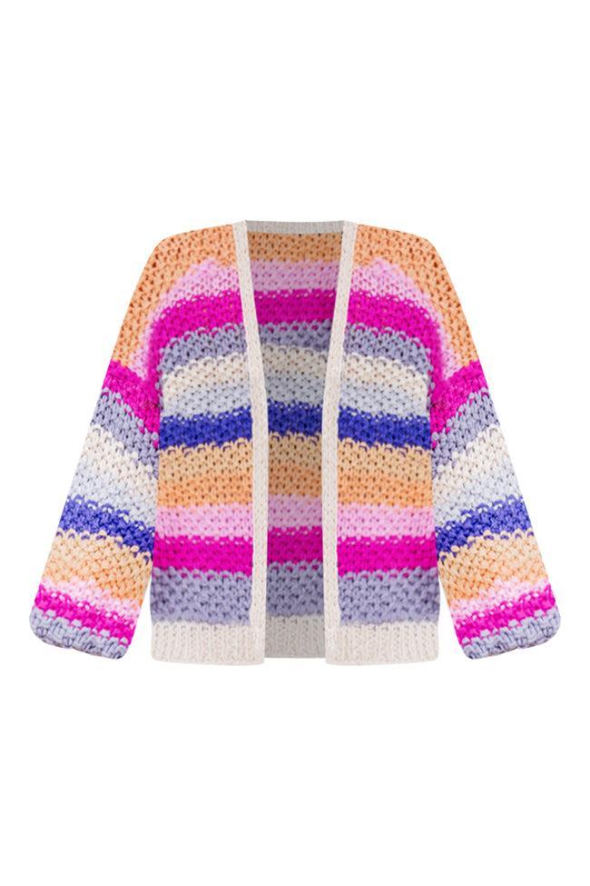 Forgot You Existed Pink Multi Striped Cardigan Product Image