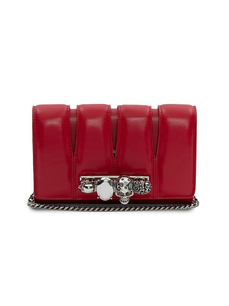 Womens The Slash Leather Clutch-On-Chain Product Image