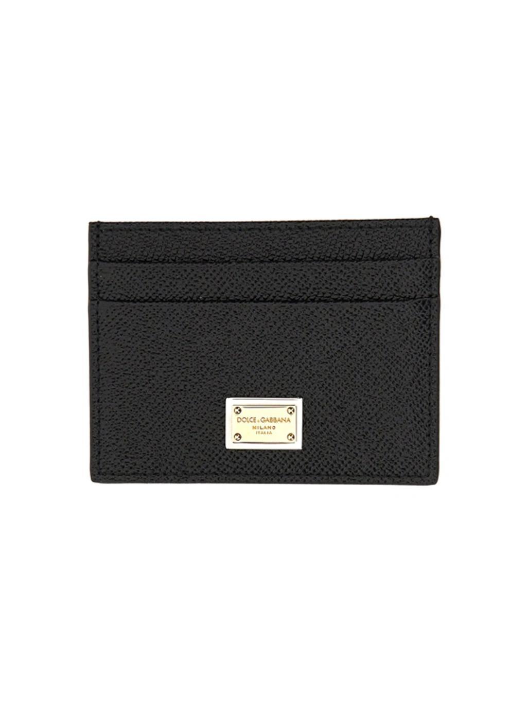 Leather Card Holder In Black Product Image