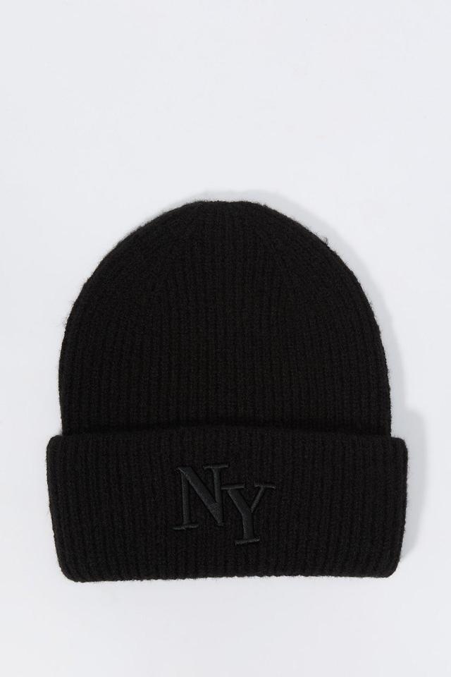 NY Embroidered Knit Beanie Female Product Image