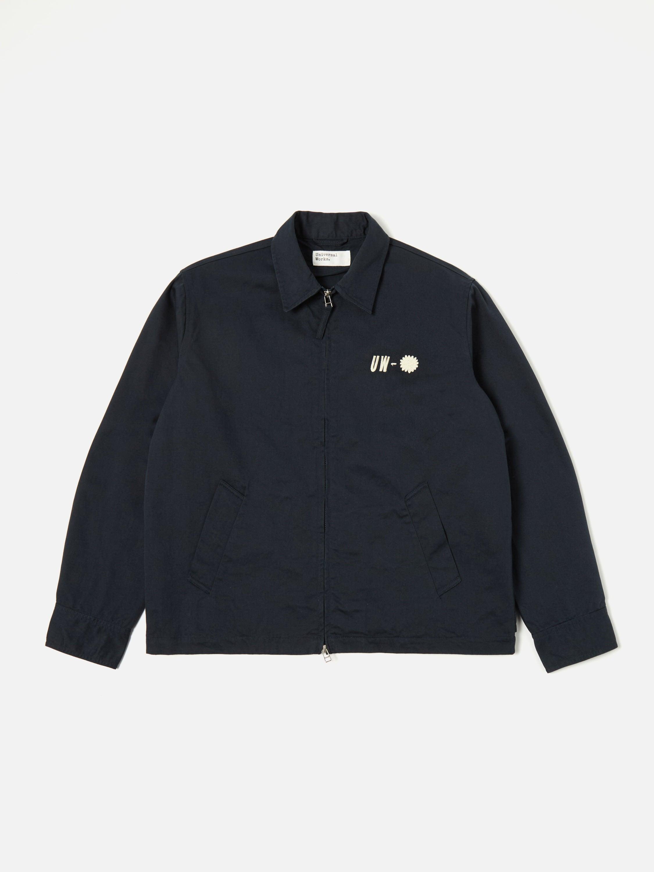 Universal Works Windcheater in Navy Embroidered Twill Product Image