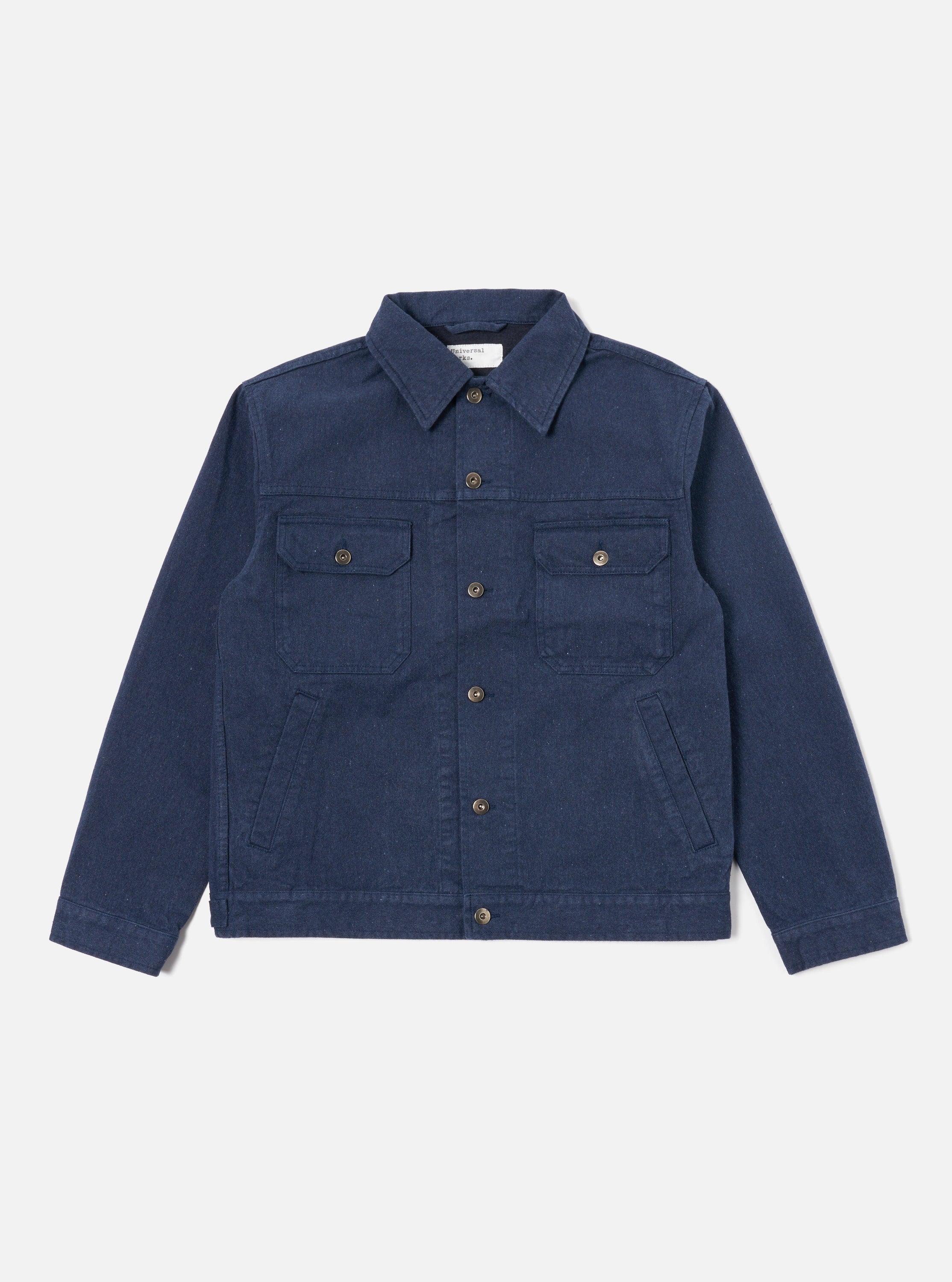 Universal Works Trucker Jacket in Indigo Recycled Denim Product Image