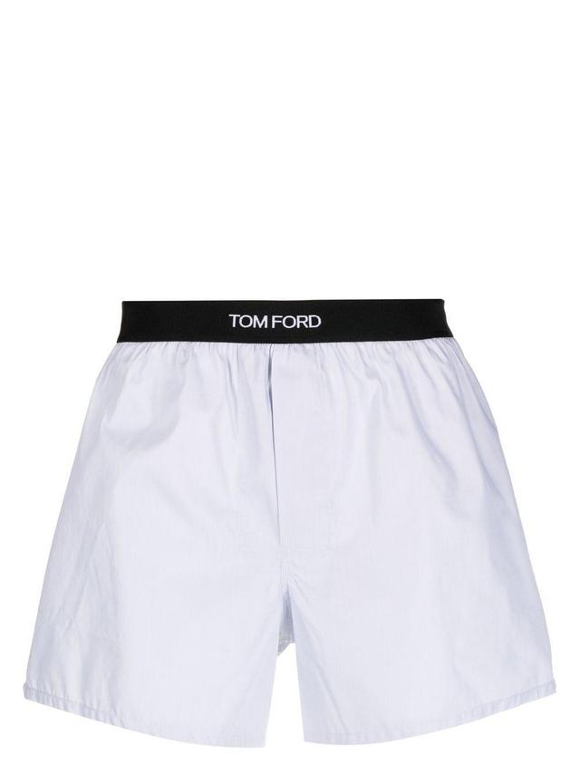 TOM FORD Logo-waistband Cotton Boxers In White Product Image