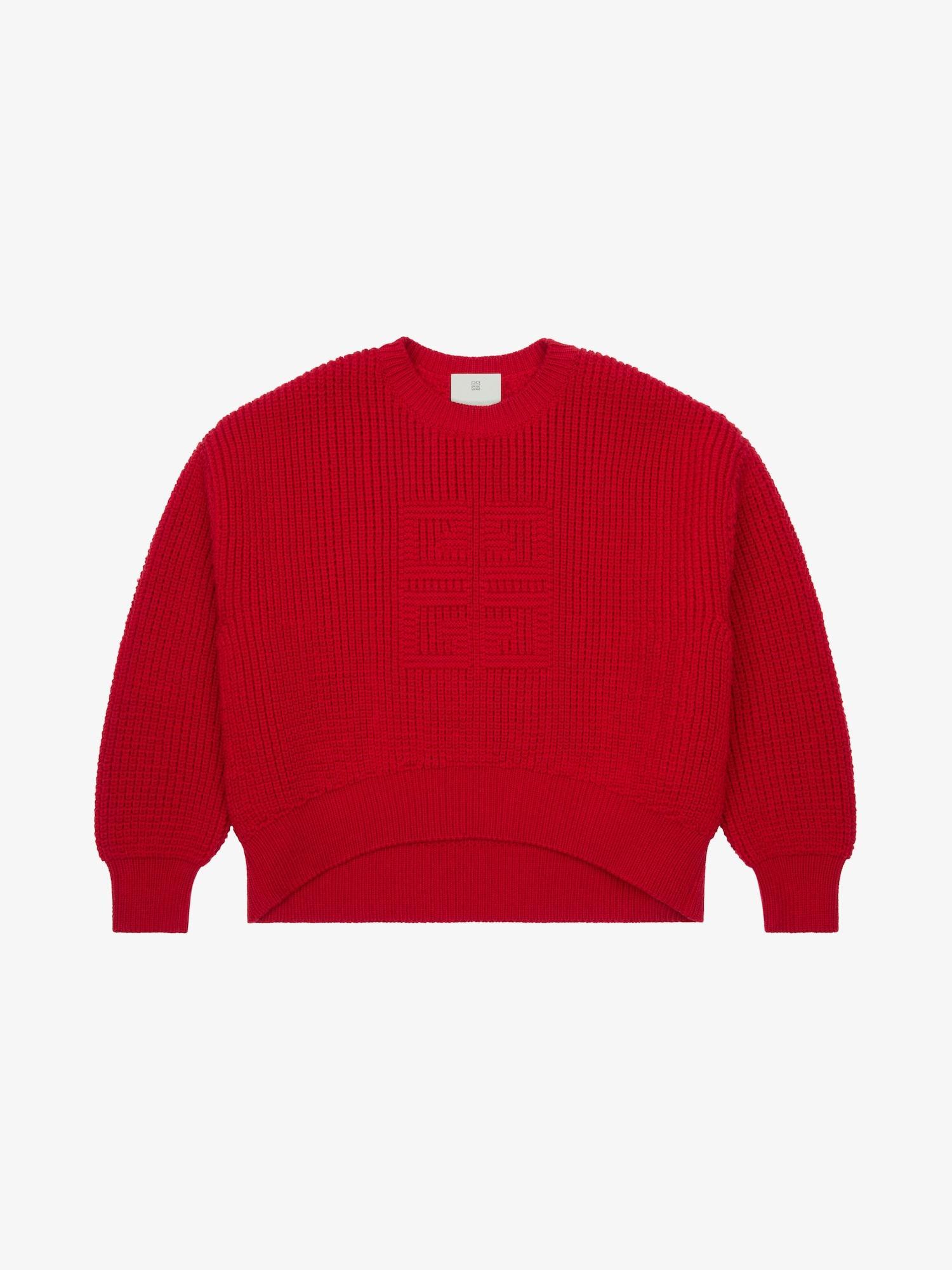 Cropped 4G sweater in waffle wool Product Image