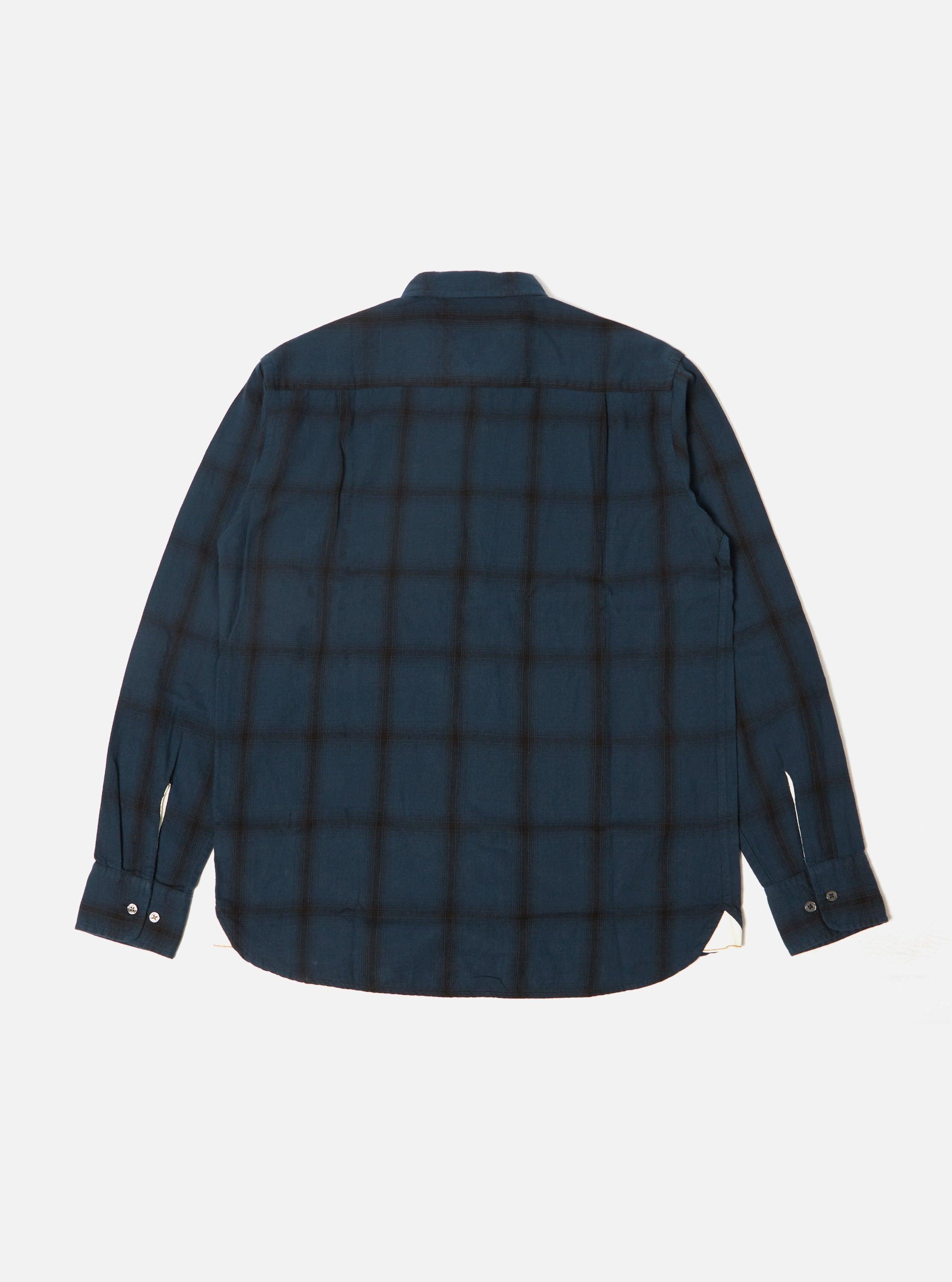 Universal Works Square Pocket Shirt in Navy Shadow Check Product Image