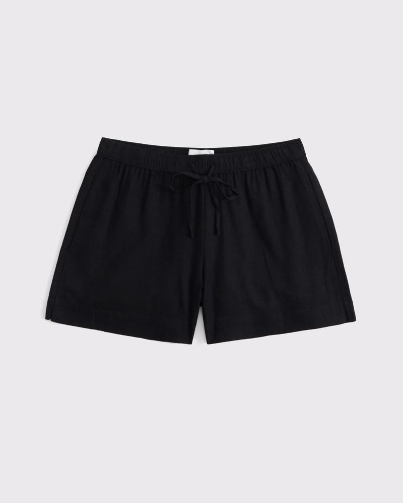 Mid Rise Linen-Blend Pull-On Short Product Image