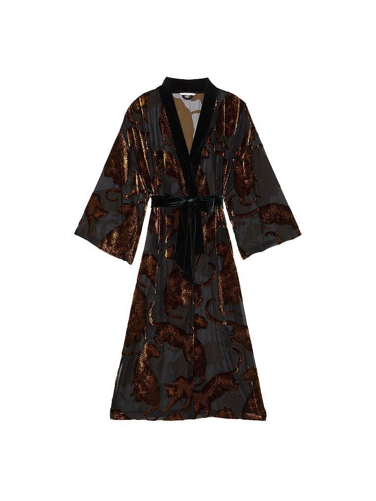 Leopard Burnout Long Robe Product Image